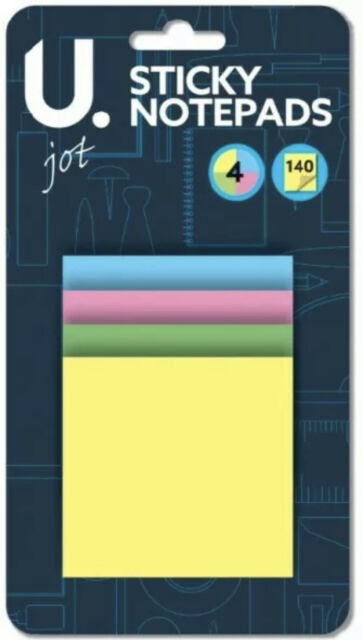 U Jot Sticky Notespads 4 Colours U Jot Sticky Notespads 4 Colours
